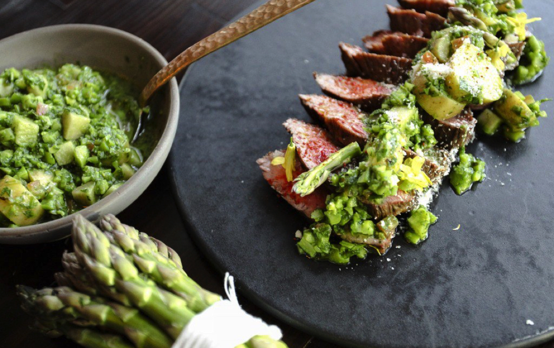Chef Nyesha Arrington’s Grilled Asparagus Pistou Recipe